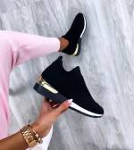 White Gold Detail Sock Shoes