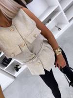 Roosa Vööga Vest-jakk