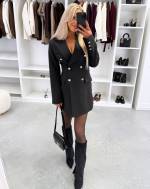 Tumepunane Vööga Pintsakkleit