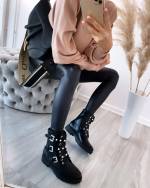 Black Studded Strap Boots