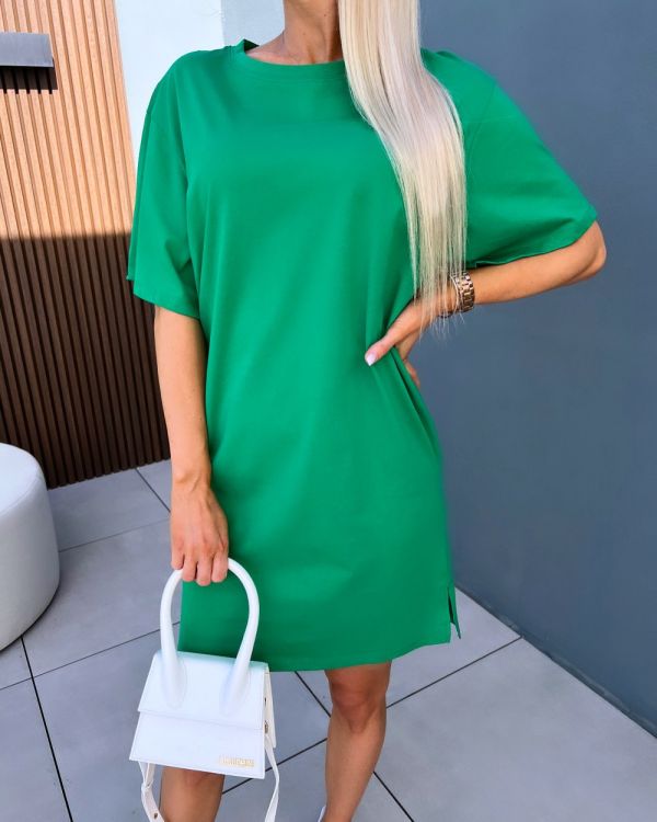Žalias Oversize Marškinukų Tipo Suknelė