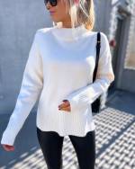 Taupė Soft Sweater With Slit