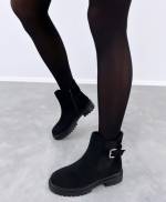 Black Velvety Ankle Boots