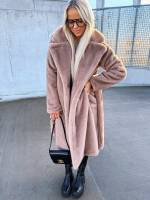 Pruun Luksuslik Eest Seotav Talvemantel