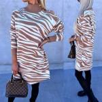 Black Zebra Pattern Sweater Dress