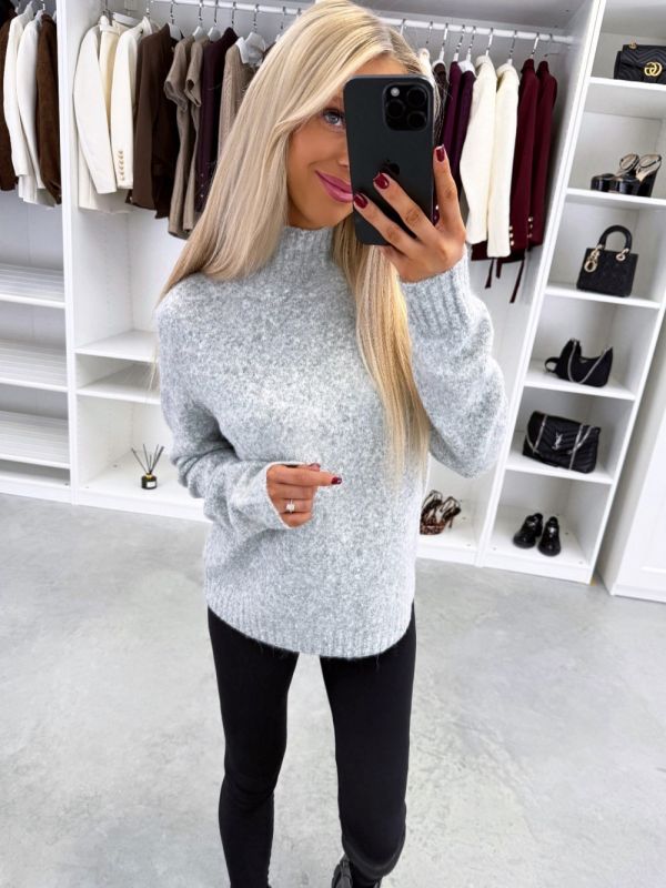 Hall Kõrge Kaelusega Pehme Kampsun