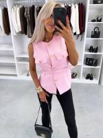 Roosa Vööga Vest-jakk