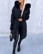 Black Long Winter Coat With Hood