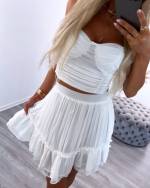 Белое Шифоновая юбка с подкладкой