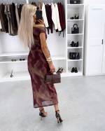 Tumši Violets Viduklī Savilkta, Elastīga Midi Kleita