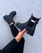 Black Boots With Gold Details