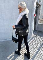 Bēša Oversize Mākslīgās Kažokādas Jaka Ar Siltu Oderi