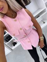 Roosa Vööga Vest-jakk