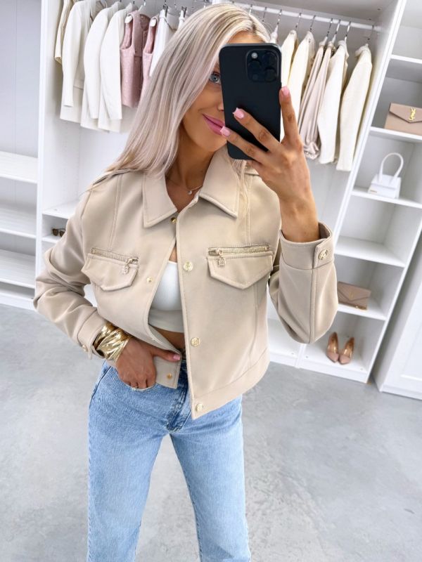 Beež Kuldsete Detailidega Pehme Tagi