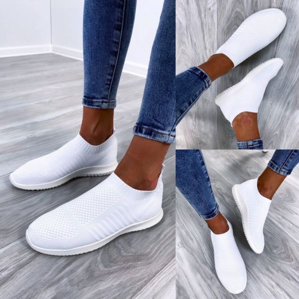 White Comfortable Sock Shoes