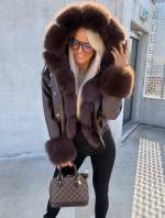 Bēša Bomberjaka Ar Kapuci Un Siltu Oderi