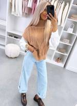 Kamielis Balts Adīts Vests Ar Oderi