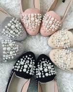 Pink Casual Shoes With Pearls