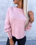 Black Buttoned Soft Sweater