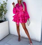 Pink Floral Chiffon Dress