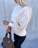 White Sweater With Pearls