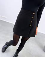 Black Skirt With Golden Buttons