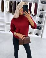 Розовый Уютный свитер с высоким воротом