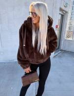 Brūns Mīksta Jaka Ar Rāvējslēdzēju