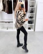 Pelēks Adījuma Džemperis Ar Pagarinātu Aizmugures Malu