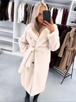 Pruun Luksuslik Eest Seotav Talvemantel