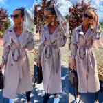 Brown Belted Button Coat