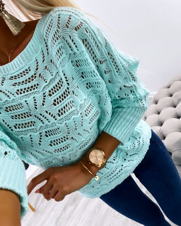 Turquoise Oversized Sweater