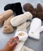 Бежевый Мягкие уютные перчатки