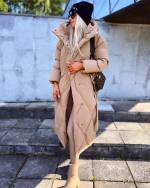Camel Tie-waist Warm Winter Coat