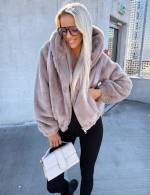 Brūns Mīksta Jaka Ar Rāvējslēdzēju