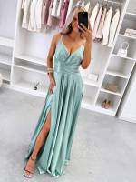 Violets Maksi Kleita Ar šķēlumu