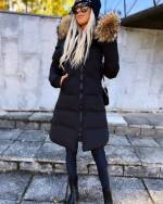 Khaki Long Winter Parka With Natural Fur And Waterproof Outer Layer