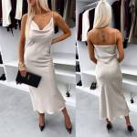 Lilla Õlapaeltega Siidjas Kleit