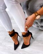 Grey Pointed Stiletto Heels