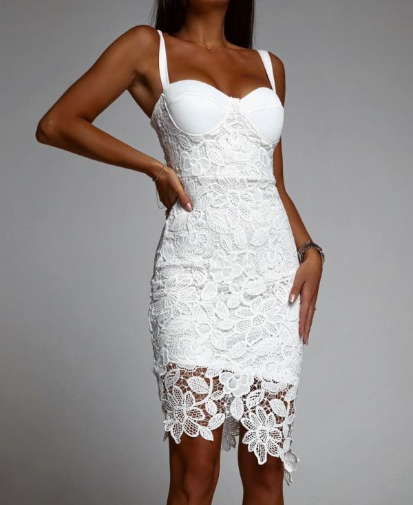 White Lace Bodycon Dress