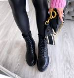 Черный Классические удобные сапоги со шнурками