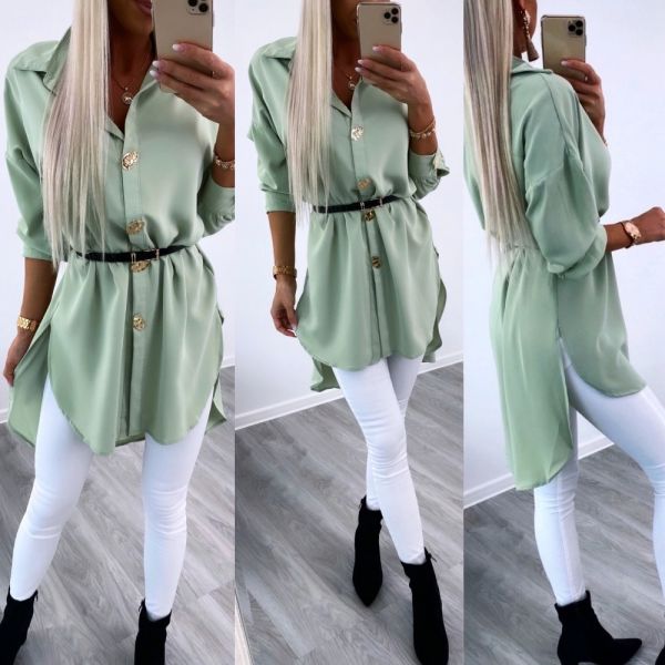 Green Belted Tunic Dress