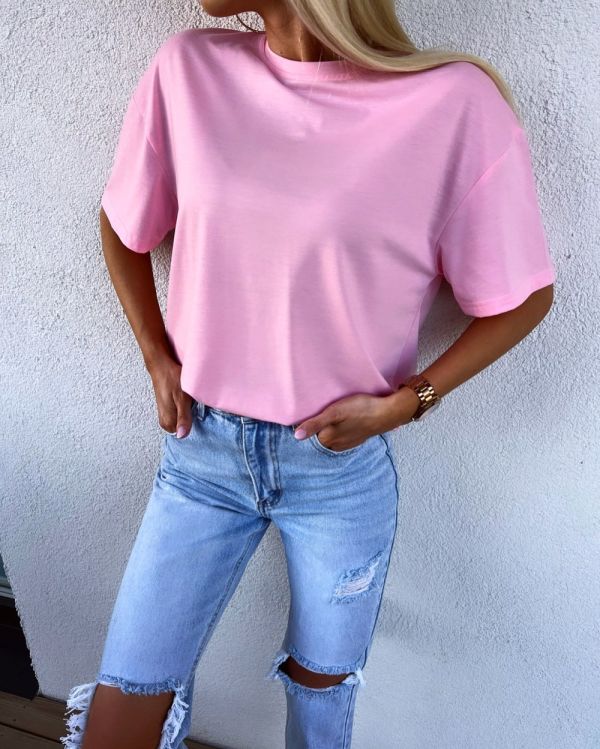 Vaaleanpunainen Oversized T-särk
