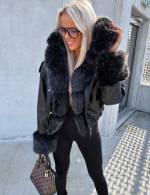 Bēša Bomberjaka Ar Kapuci Un Siltu Oderi