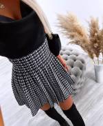 Grey Checkered Pleated Skirt