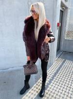 Bēša Oversize Mākslīgās Kažokādas Jaka Ar Siltu Oderi