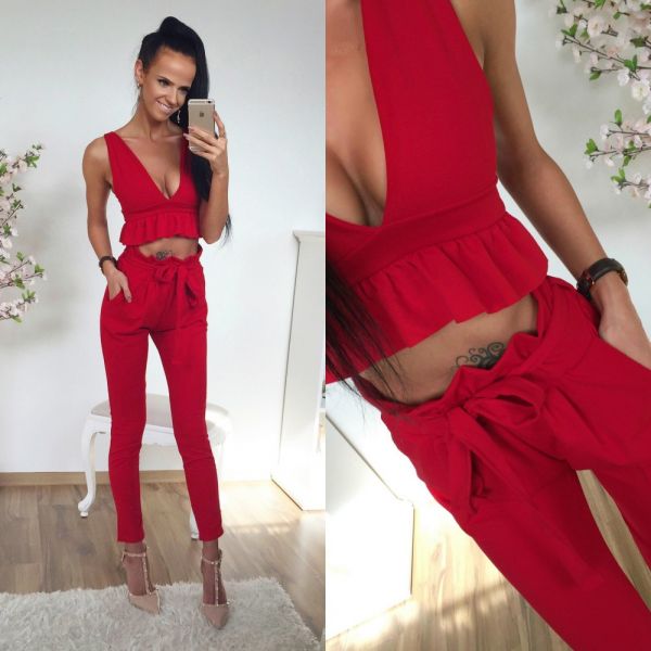 Red Two-piece Set