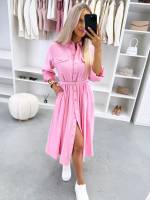 Kollane Vööga Pikem Kleit