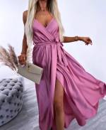 Purple Maxi Dress With Slit