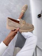 Roosa Kuldse Detailiga Seemisnahksed Mokassiinid